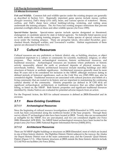 F-22 Plus-Up Environmental Assessment - Joint Base Elmendorf ...