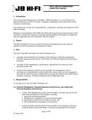 Audit and Risk Management Committee Charter - JB Hi Fi