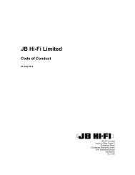 Revised Code of Conduct - 25 July 2012 - JB Hi Fi