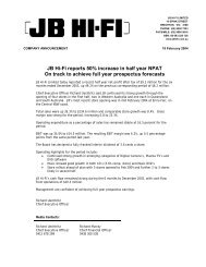 Dec 2003 Half Year Report - JB Hi Fi