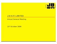 2006 AGM presentation - JB Hi Fi