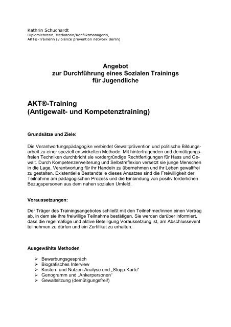AKTÂ®-Training (Antigewalt- und Kompetenztraining)