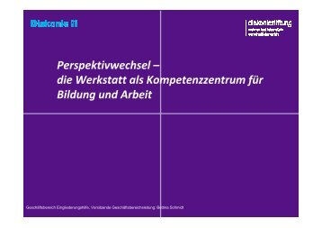 die Werkstatt als Kompetenzzentrum fÃ¼r Bildung und Arbeit