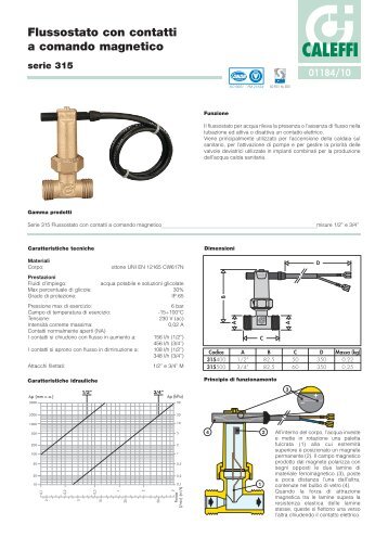 Flussostato con contatti a comando magnetico - Caleffi