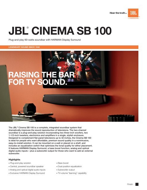 JBL® Cinema SB 100 - JBL.com