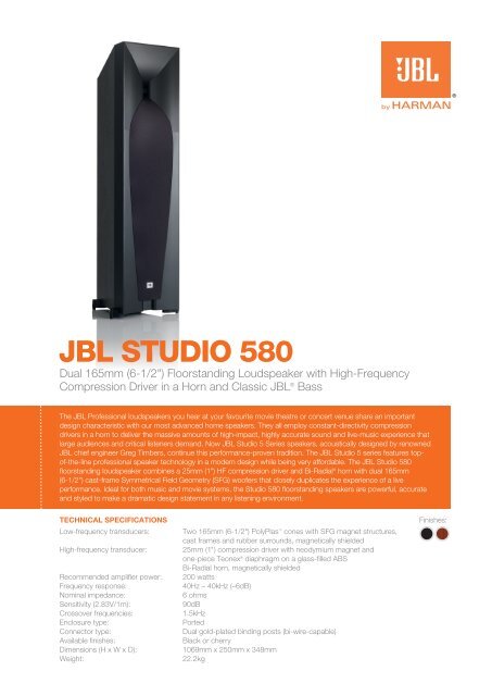 JBL Studio 580 - Sound Group Holdings