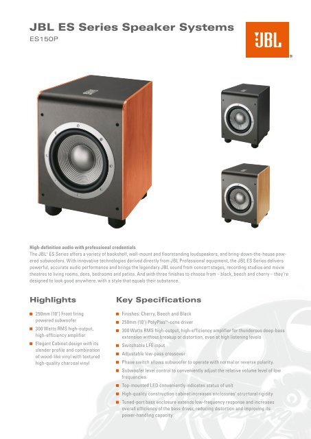 JBL ES Series Speaker Systems