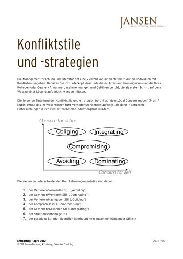 Erfolgstipp 04_2012 - Konfliktstil-1 - Jansen Beratung & Training ...