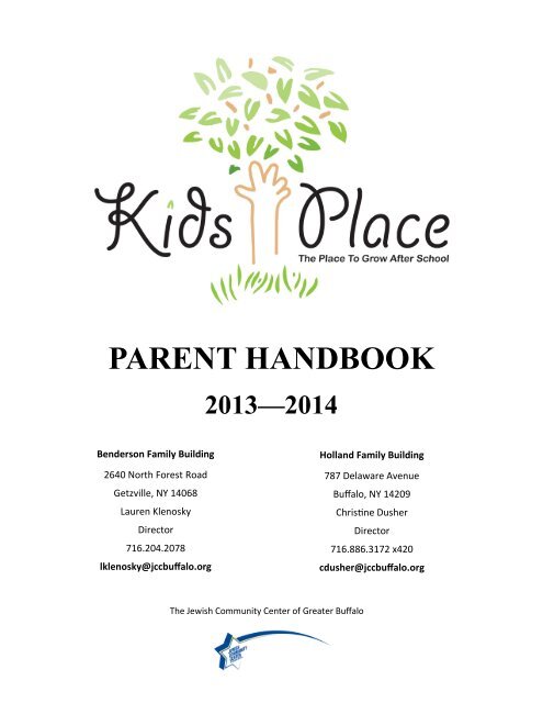 parent handbook - The Jewish Community Center of Greater Buffalo