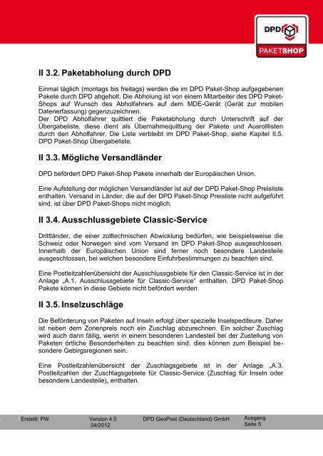 DPD Paket-Shop Handbuch