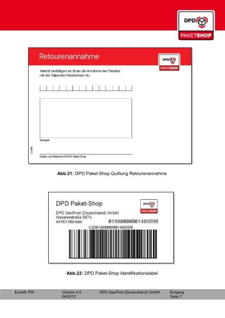 DPD Paket-Shop Handbuch