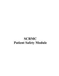 SCRMC Patient Safety Module