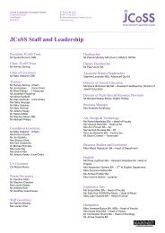 JCoSS Staff and Leadership - Jewish Community Secondary School