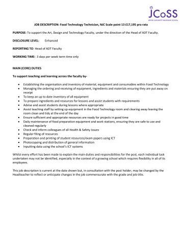 job description and person spec