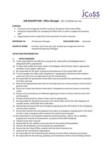 office manager job description templates