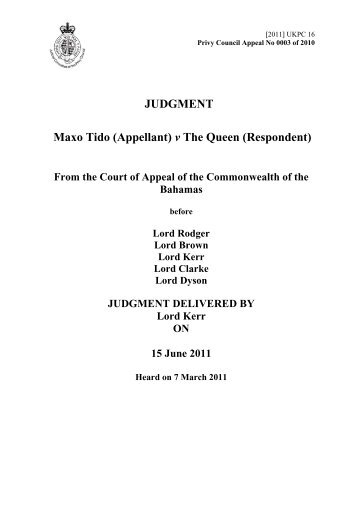 Maxo Tido v The Queen - Judicial Committee of the Privy Council