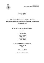 The Belize Bank Limited (Appellant) v The Association of Concerned ...