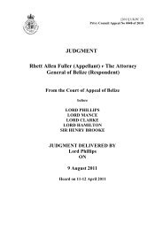 (Appellant) v The Attorney General of Belize (Respondent) - Judicial ...