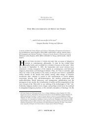 The Deconversion of Hent de Vries - Journal for Cultural and ...