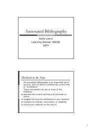 Structure and Style of an Annotated Bibliography