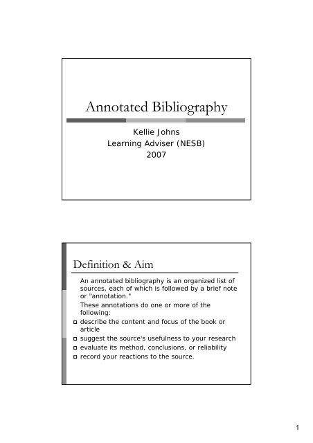 Sample Annotated Outline Apa Format