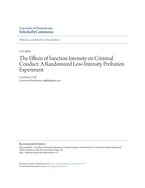 The Effects of Sanction Intensity on Criminal Conduct - JDAI Helpdesk