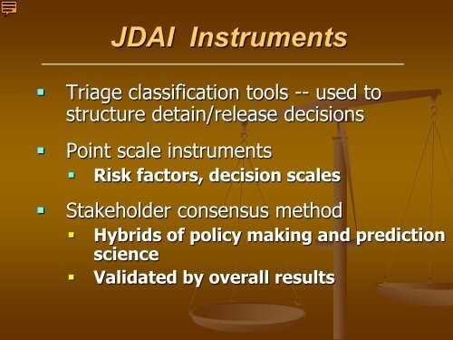 Detention Risk Screening Instruments - JDAI Helpdesk