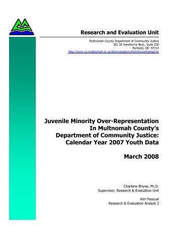 Multnomah County OR Juvenile Minority Over ... - JDAI Helpdesk