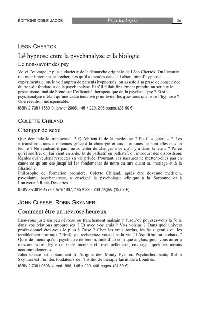 Liste alphabÃ©tique des auteurs - Pr Jean-Yves Hayez