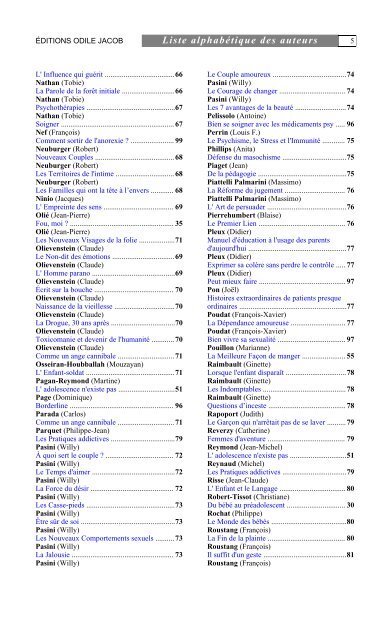 Liste alphabÃ©tique des auteurs - Pr Jean-Yves Hayez