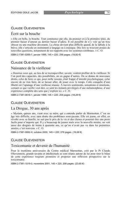 Liste alphabÃ©tique des auteurs - Pr Jean-Yves Hayez