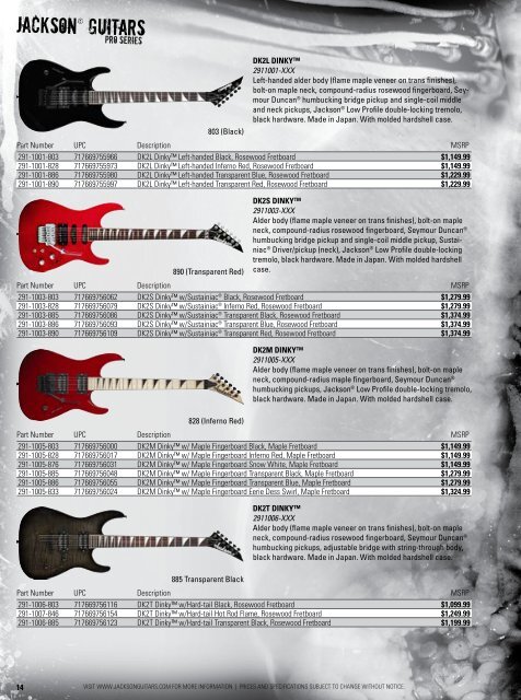 2009 Price List - Jackson® Guitars