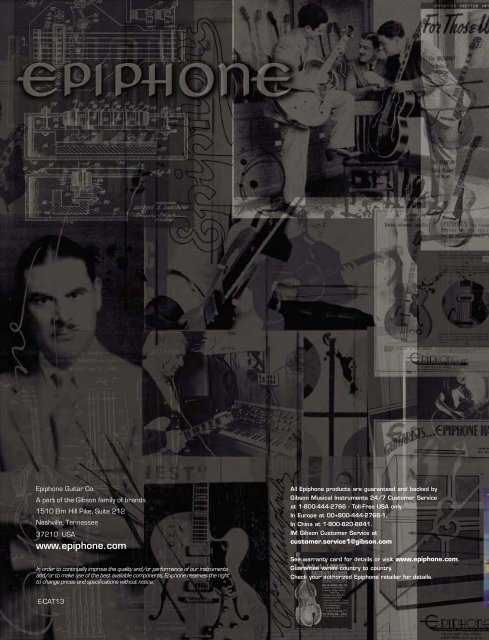 Epiphone Catalogue - Australian Music Imports