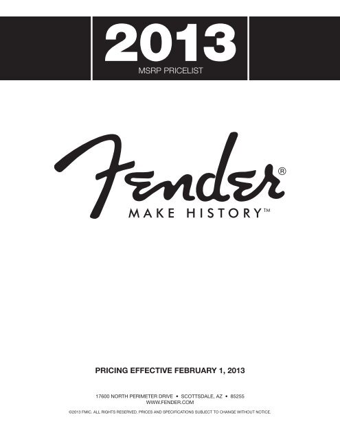 3 Fender MSRP Pricelist