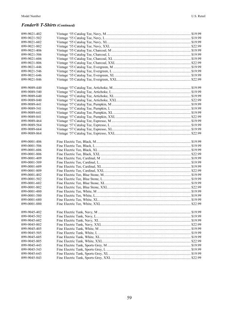 2003 Fender amp pricelist - Jedistar