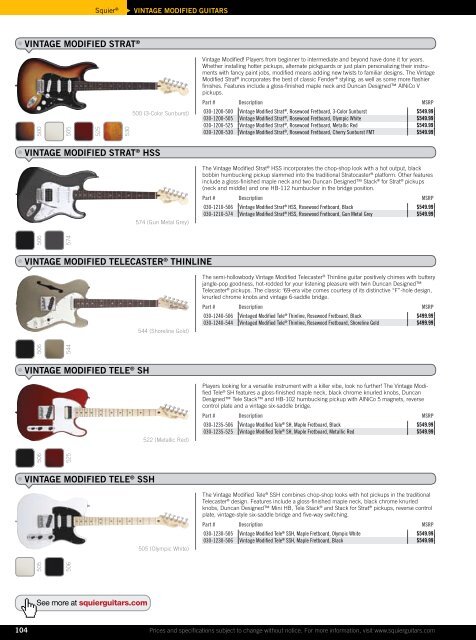 2010 price list - Fender