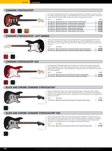 2010 price list - Fender