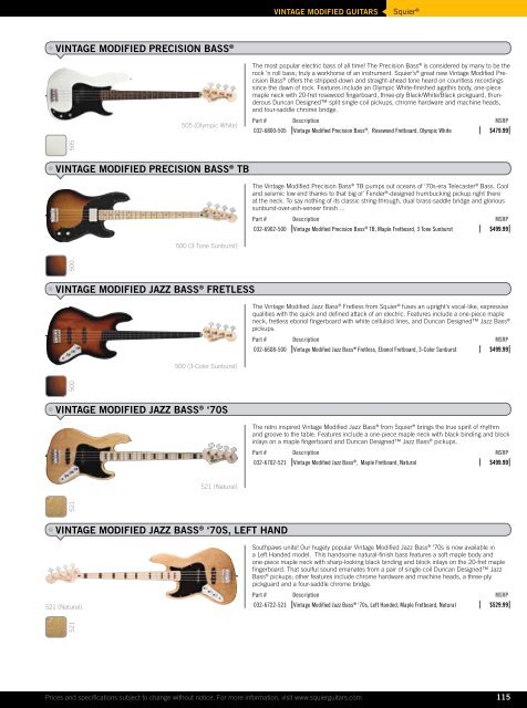 2010 price list - Fender