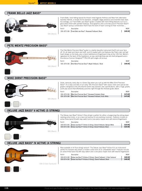 2010 price list - Fender