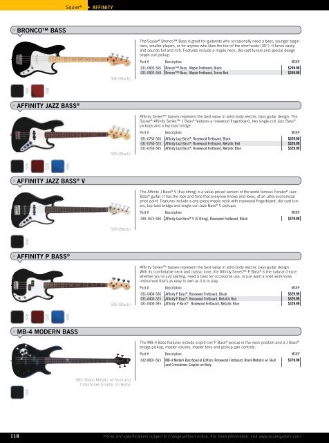 2010 price list - Fender