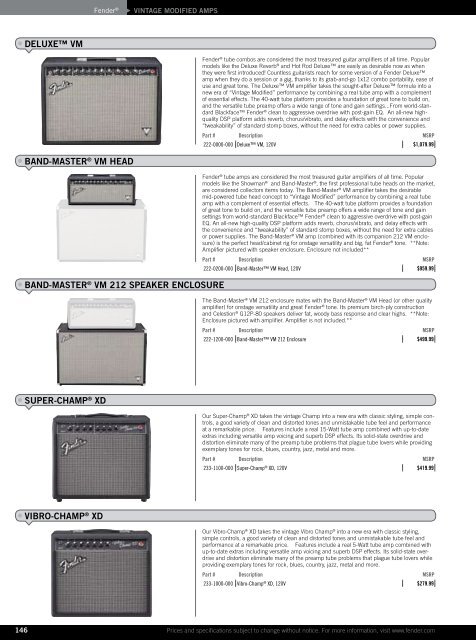 2010 price list - Fender