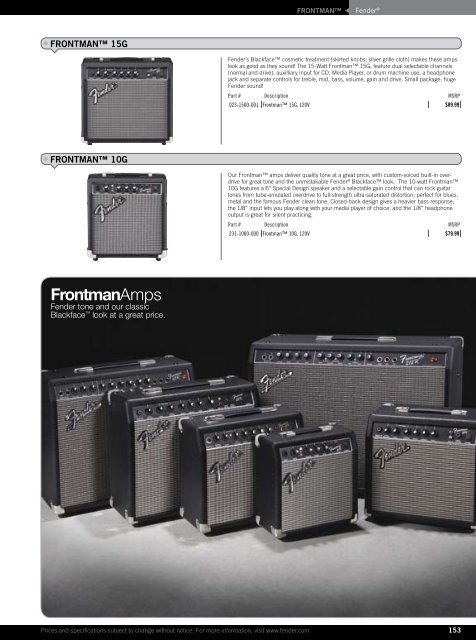 2010 price list - Fender