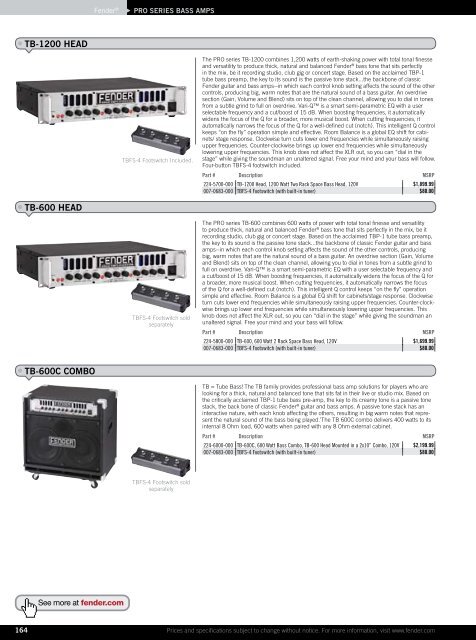 2010 price list - Fender