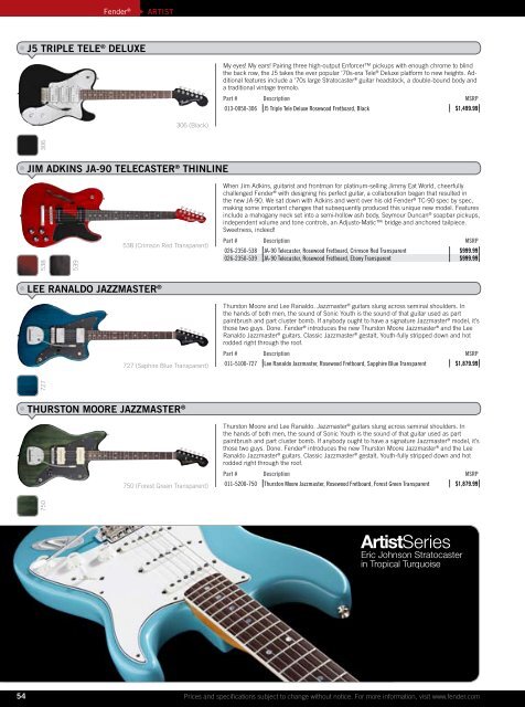 2010 price list - Fender