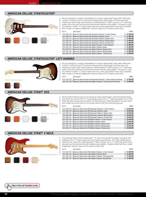 2010 price list - Fender