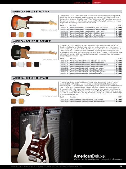 2010 price list - Fender