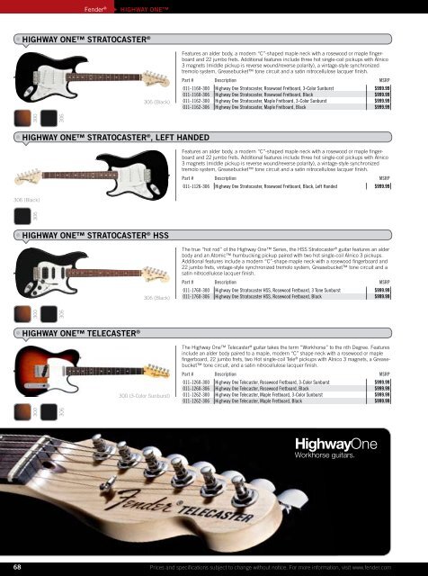 2010 price list - Fender