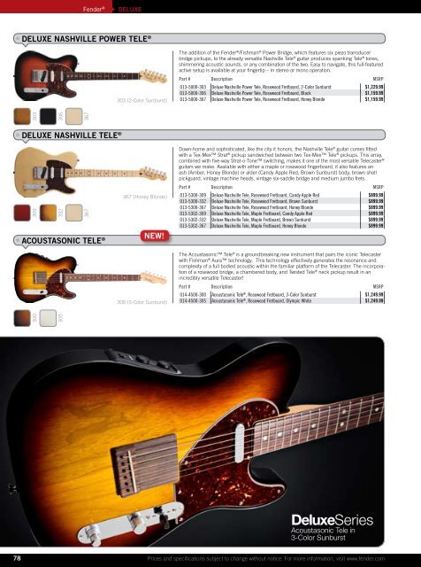 2010 price list - Fender