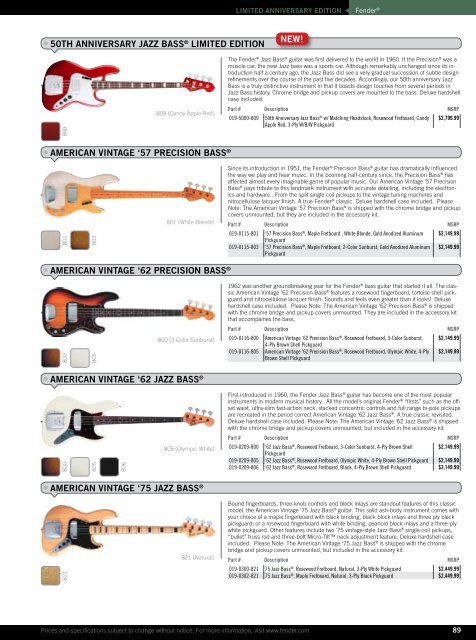 2010 price list - Fender