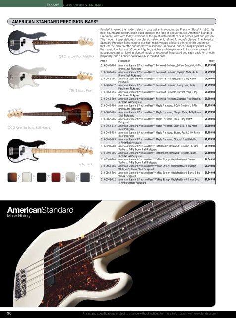 2010 price list - Fender